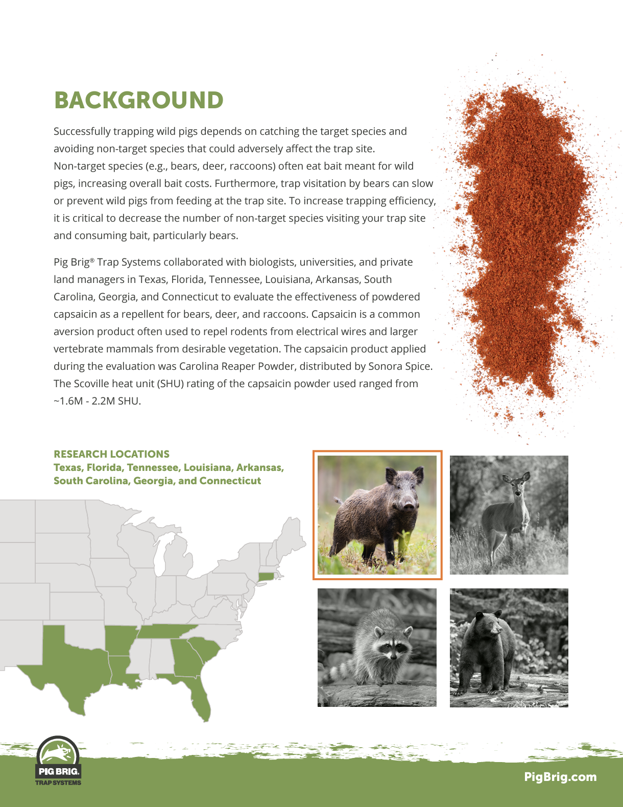Capsaicin Repellent Trial Pig Brig Support Center