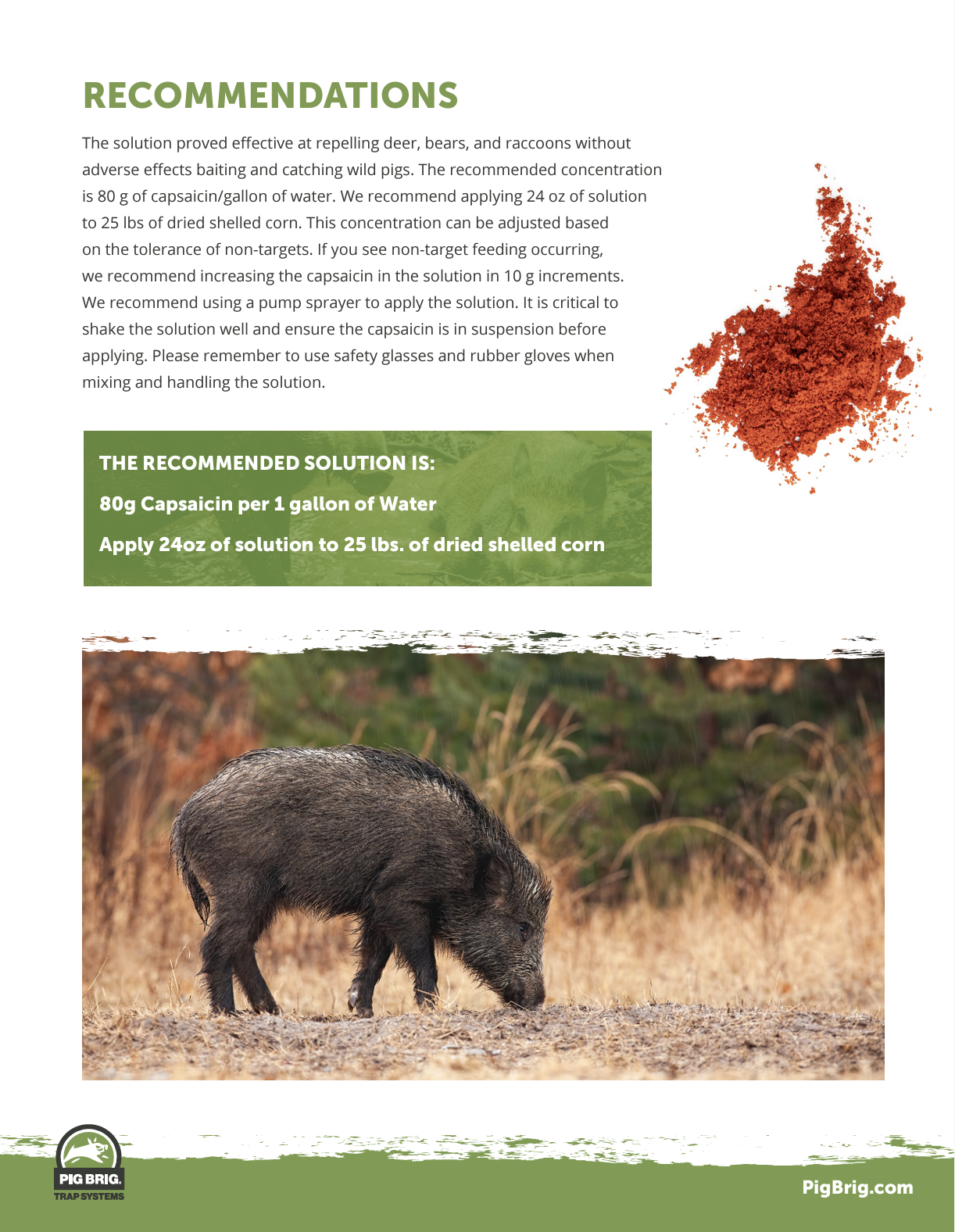 Capsaicin Repellent Trial Pig Brig Support Center